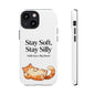 Orange Cat Aesthetic Phone Case – Stay Soft, Stay Silly | Custom Text Available | Little Joys, Big Heart