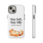 Orange Cat Aesthetic Phone Case – Stay Soft, Stay Silly | Custom Text Available | Little Joys, Big Heart