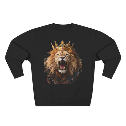 Royal King Lion Custom Crewneck Sweatshirt – Personalized Unisex Pullover