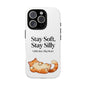 Orange Cat Aesthetic Phone Case – Stay Soft, Stay Silly | Custom Text Available | Little Joys, Big Heart