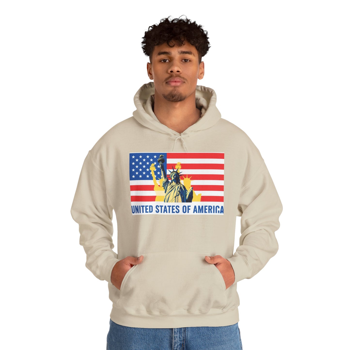Custom Patriotic USA Flag Hoodie – Unisex Heavy Blend™ Sweatshirt | American Pride | Personalized Gift