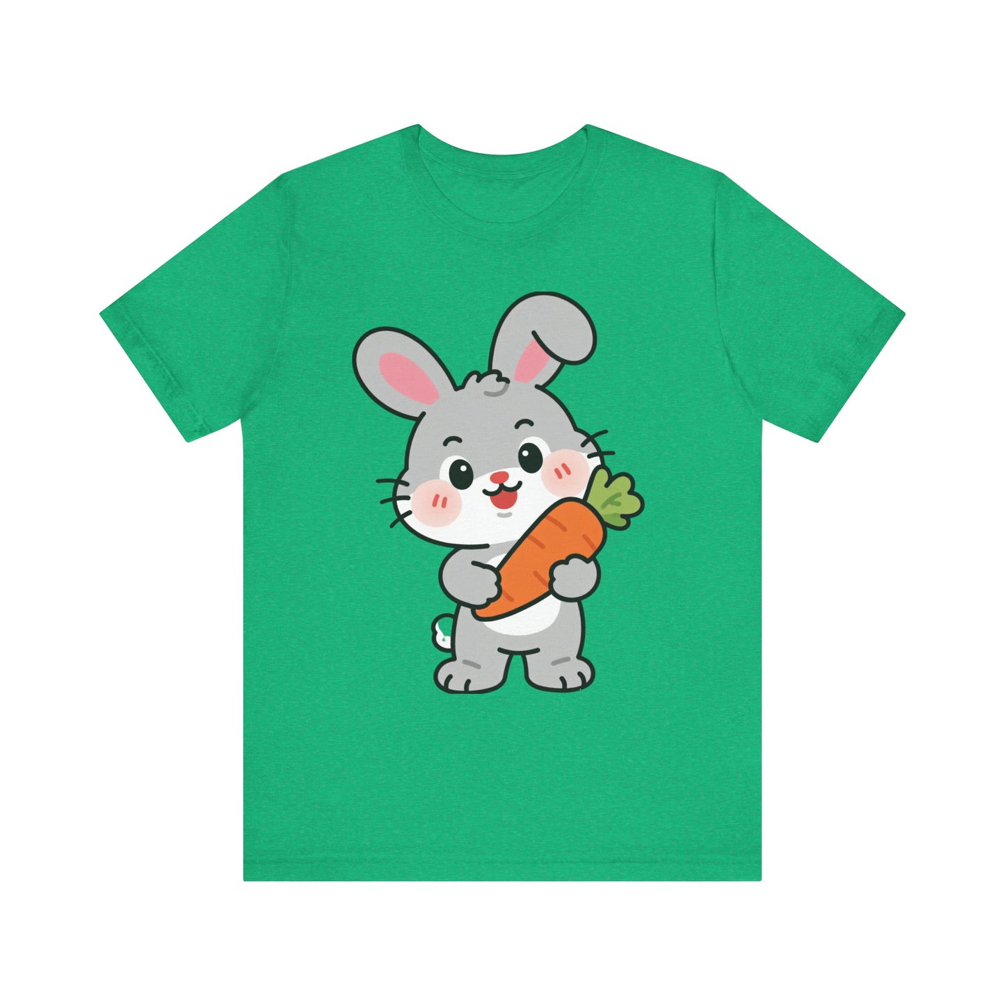 Sweet Bunny & Carrot Graphic Tee – Soft Pastel Rabbit Illustration Shirt