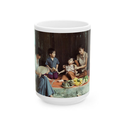 Custom Vietnamese Countryside Family Mug – Personalized Heritage Photo Cup
