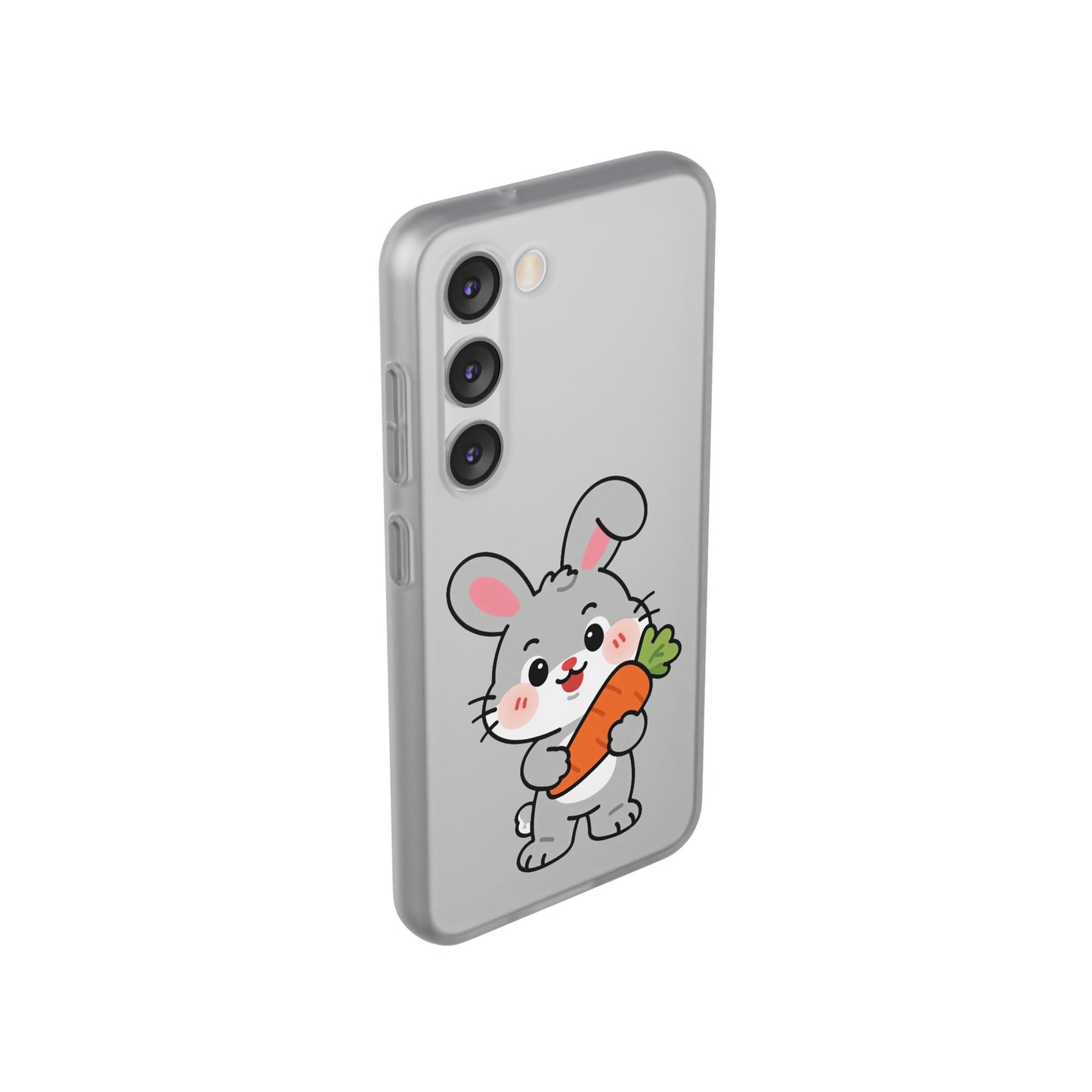 Playful Bunny Holding Carrot Phone Case – Soft, Charming Protective Cover