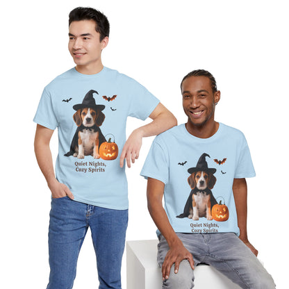Midnight Pumpkin Glow Pup Tee — Cozy Witch Dog Shirt for Fall & Halloween Lovers