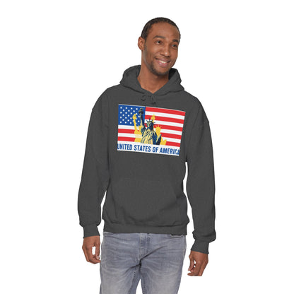 Custom Patriotic USA Flag Hoodie – Unisex Heavy Blend™ Sweatshirt | American Pride | Personalized Gift