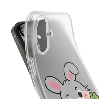 Playful Bunny Holding Carrot Phone Case – Soft, Charming Protective Cover