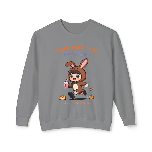 Kawaii Bunny Snack Lover Crewneck – Cute Cartoon Pullover for Cozy Everyday Style