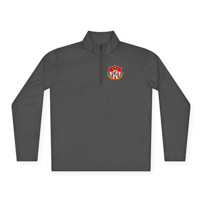 Heritage Quarter-Zip Pullover – Classic Military-Inspired Sweatshirt with Vintage Embroidered Crest