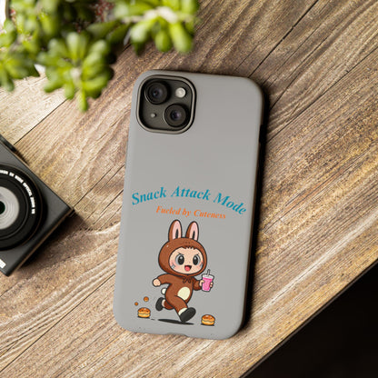 Bunny Bite Delight Phone Case – Cute Rabbit Snacking Design for Food Lovers