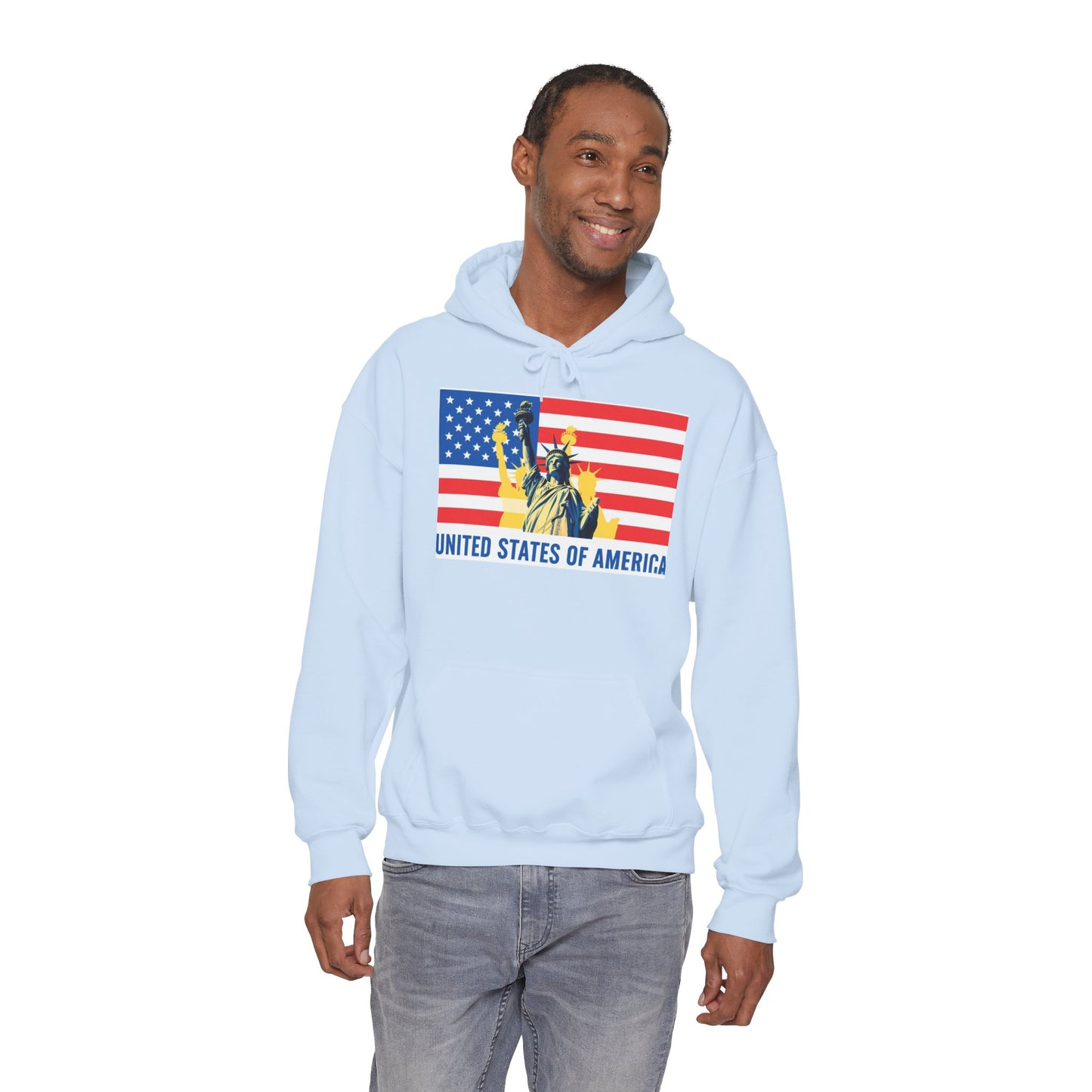 Custom Patriotic USA Flag Hoodie – Unisex Heavy Blend™ Sweatshirt | American Pride | Personalized Gift