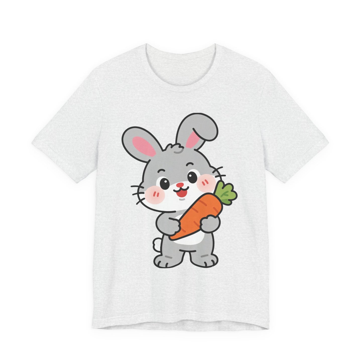 Sweet Bunny & Carrot Graphic Tee – Soft Pastel Rabbit Illustration Shirt