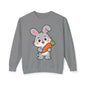 Adorable Bunny Vibes Crewneck – Cute Rabbit & Carrot Design, Aesthetic Cozy Sweatshirt for Her