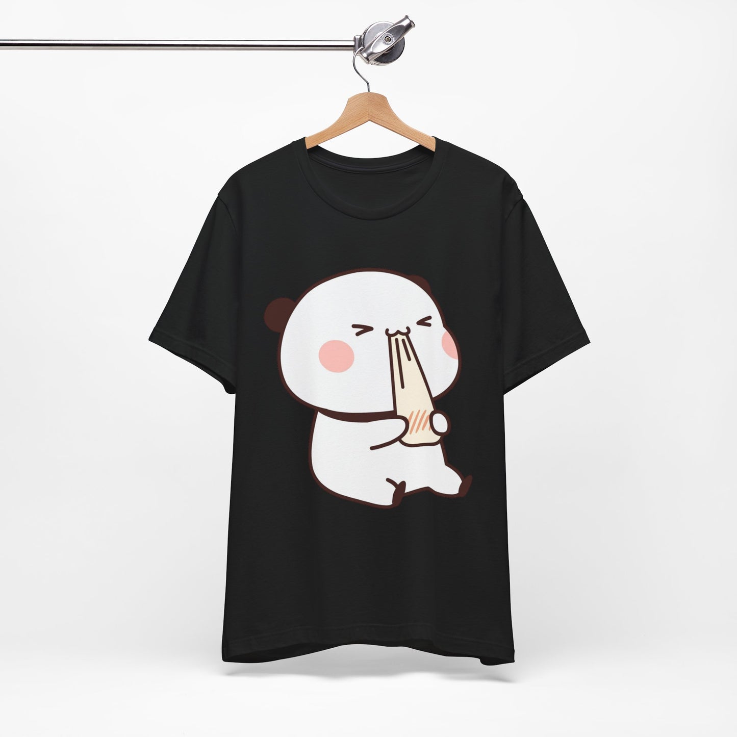 Cute Ramen Panda Tee – Whimsical Noodle Bowl Illustration Shirt