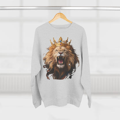 Royal King Lion Custom Crewneck Sweatshirt – Personalized Unisex Pullover