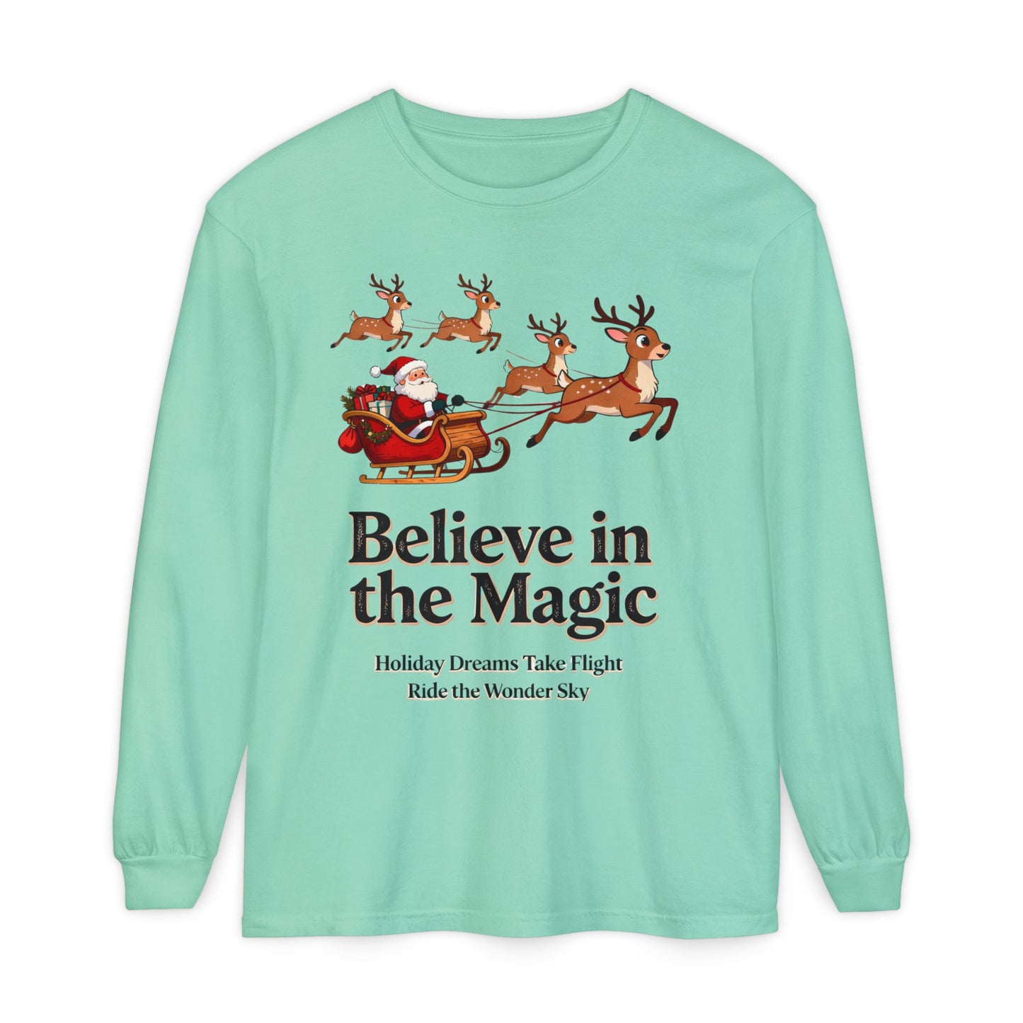 Holiday Spirit Long Sleeve Tee – Believe in the Magic of Christmas with Cozy Festive Style