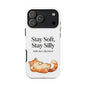 Orange Cat Aesthetic Phone Case – Stay Soft, Stay Silly | Custom Text Available | Little Joys, Big Heart