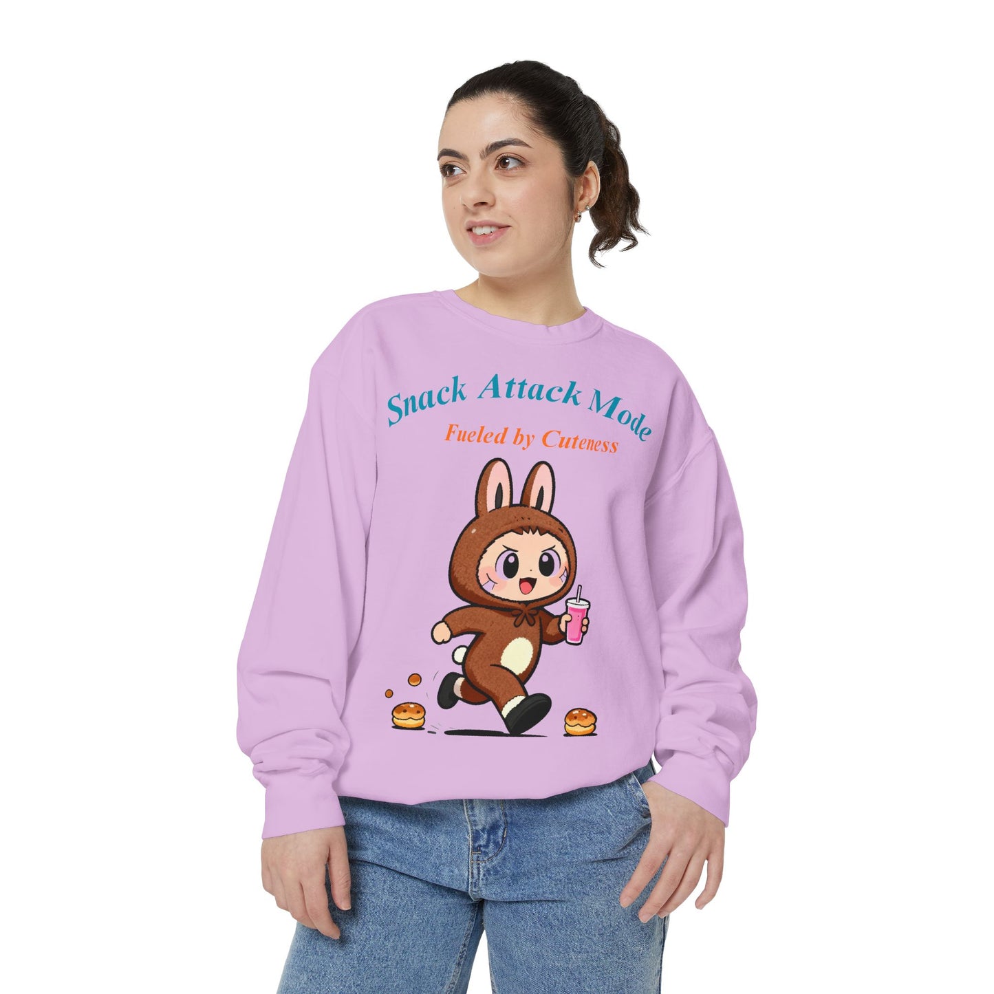 Kawaii Bunny Snack Lover Sweatshirt – Playful Costume Graphic Pullover for Cute Aesthetic Fans