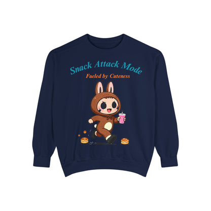 Kawaii Bunny Snack Lover Sweatshirt – Playful Costume Graphic Pullover for Cute Aesthetic Fans