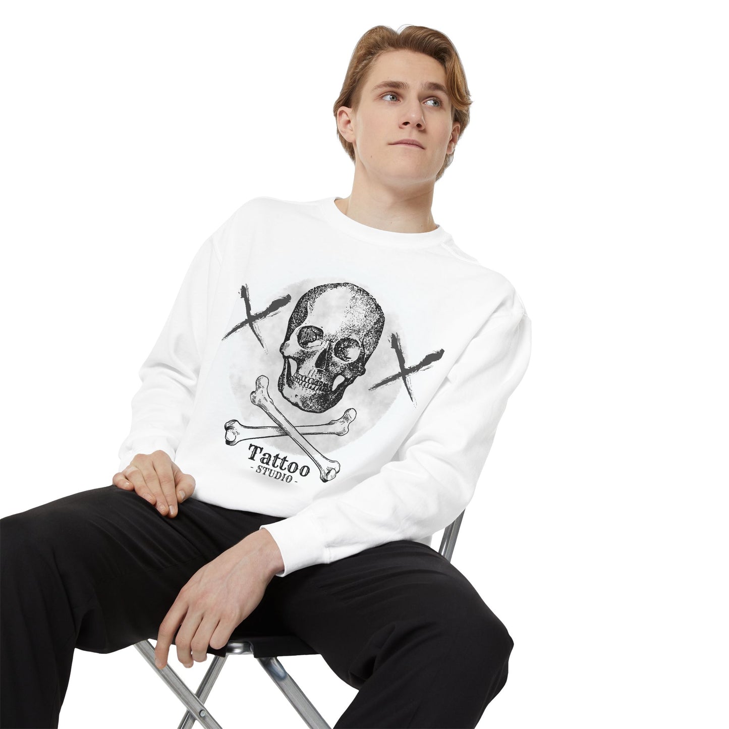 💀 Tattoo Skull Crewneck | Custom Unisex Sweatshirt
