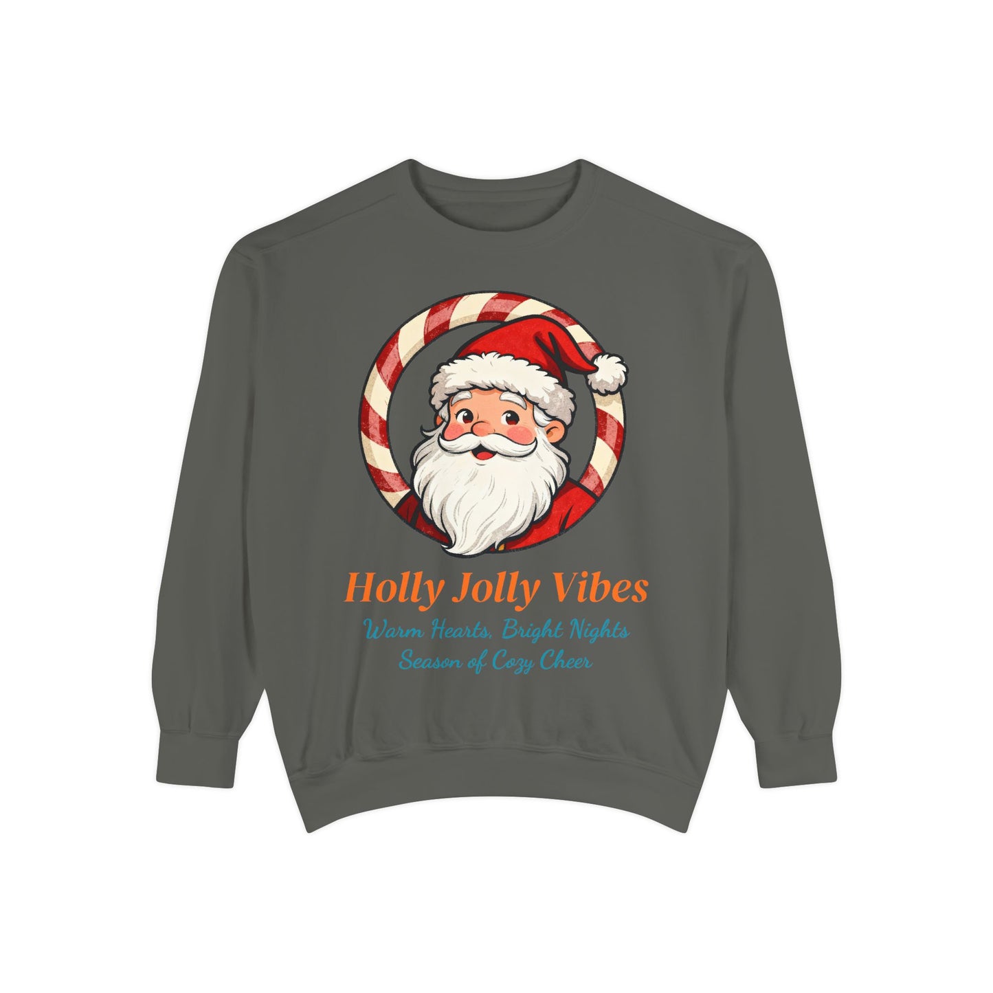 Vintage Santa Face Christmas Sweatshirt – Cozy “Holly Jolly” Holiday Pullover for Winter Cheer