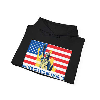Custom Patriotic USA Flag Hoodie – Unisex Heavy Blend™ Sweatshirt | American Pride | Personalized Gift