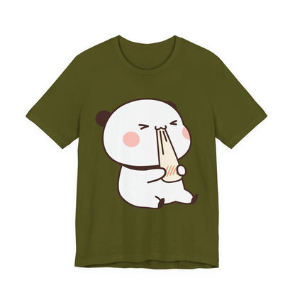 Cute Ramen Panda Tee – Whimsical Noodle Bowl Illustration Shirt