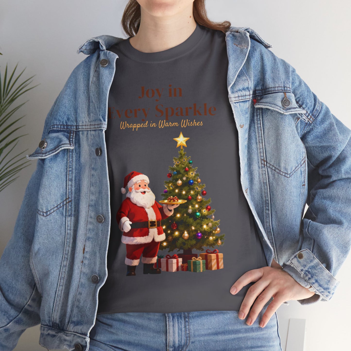Cozy Santa & Tree Christmas T-Shirt – Festive Holiday Tee for Joyful Winter Days