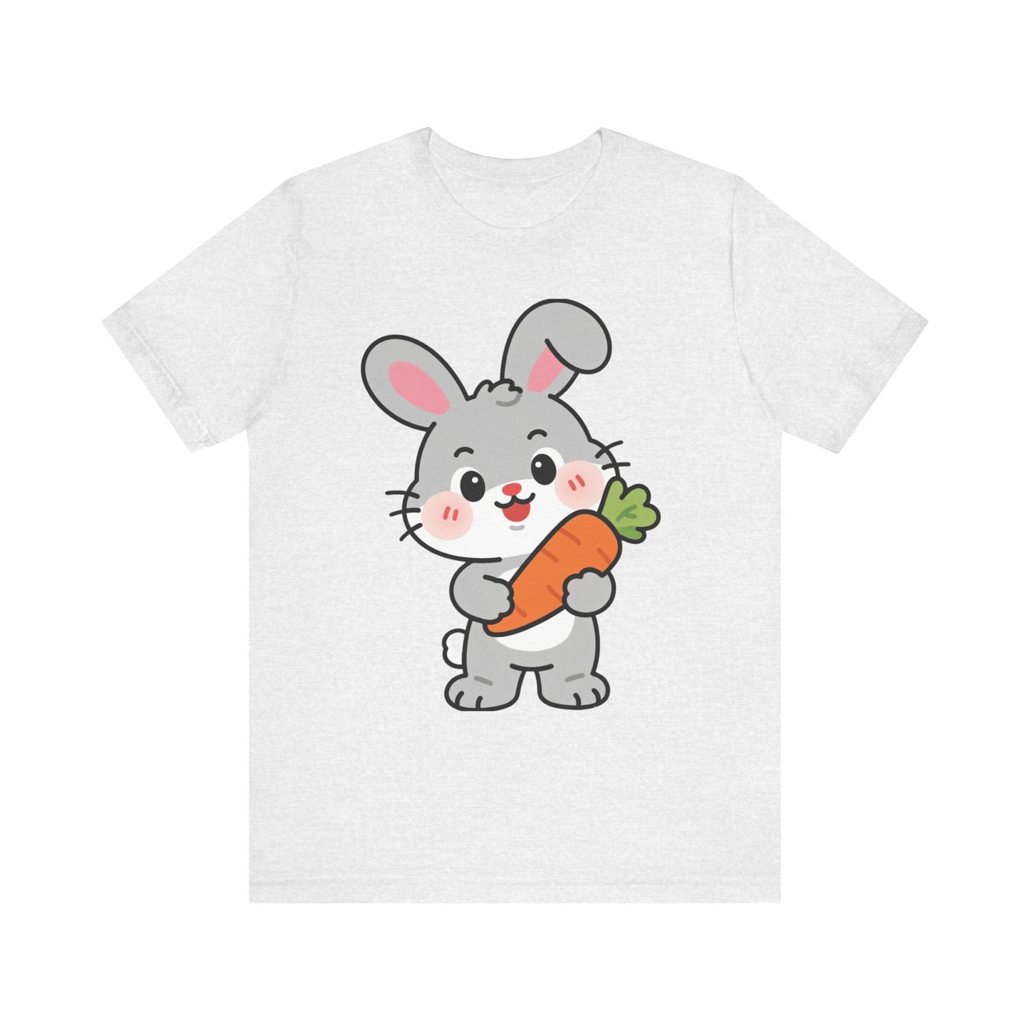 Sweet Bunny & Carrot Graphic Tee – Soft Pastel Rabbit Illustration Shirt