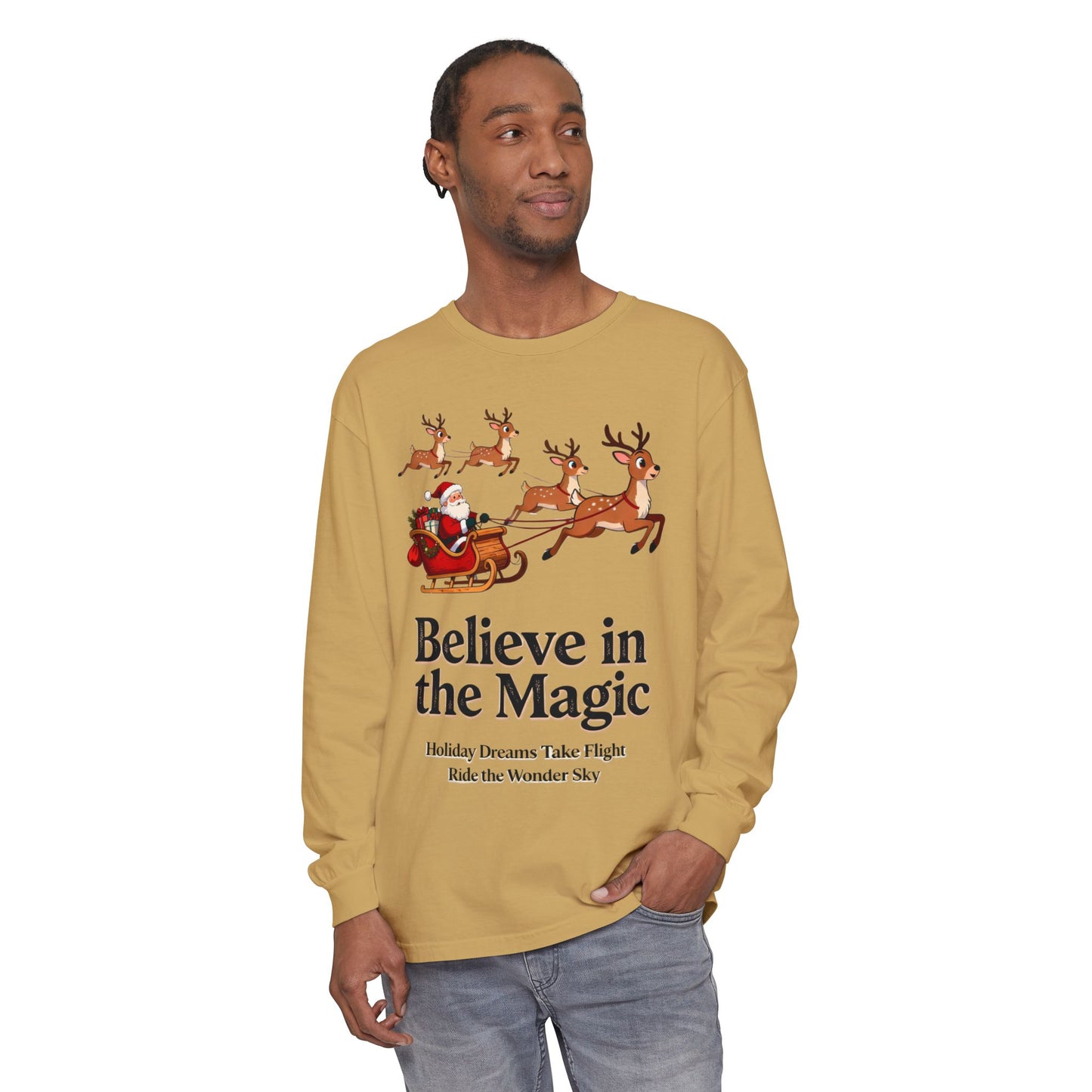 Holiday Spirit Long Sleeve Tee – Believe in the Magic of Christmas with Cozy Festive Style