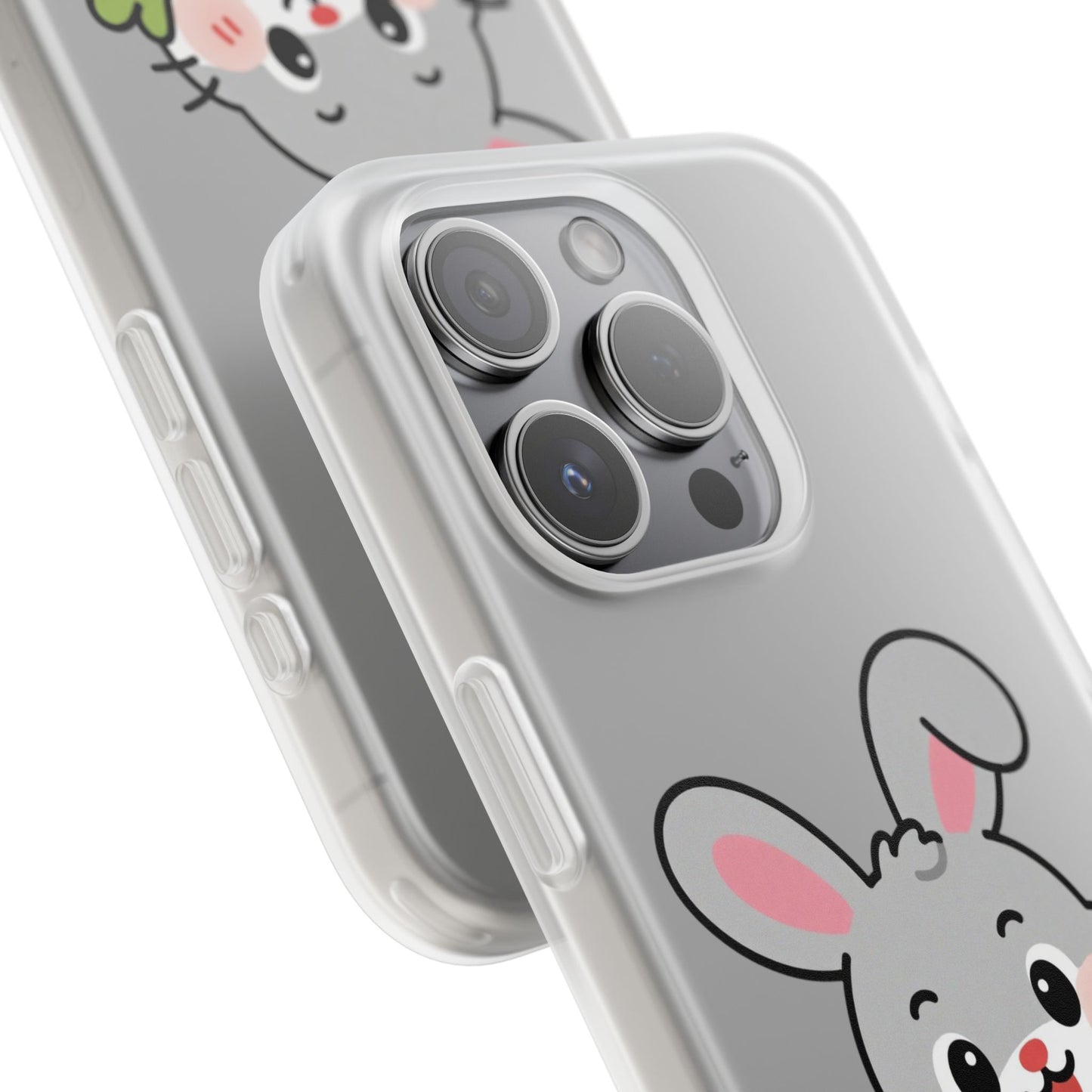 Playful Bunny Holding Carrot Phone Case – Soft, Charming Protective Cover