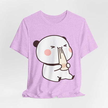 Cute Ramen Panda Tee – Whimsical Noodle Bowl Illustration Shirt