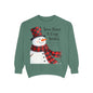 Warm Winter Plaid Snowman Sweatshirt – Cozy Holiday Crewneck for Christmas Cheer