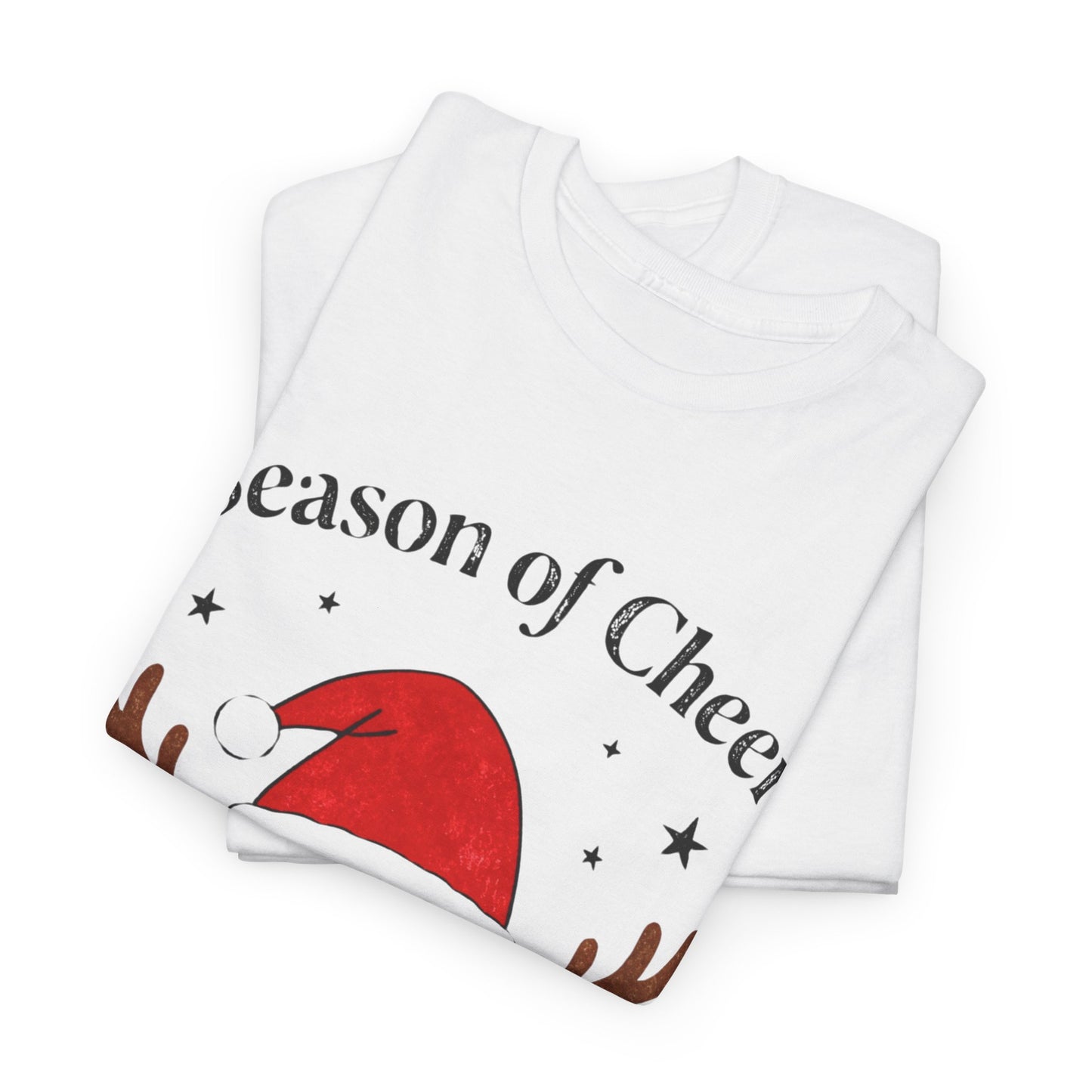 Bright Hearts Reindeer Christmas T-Shirt – Cozy Holiday Gift for Family and Friends