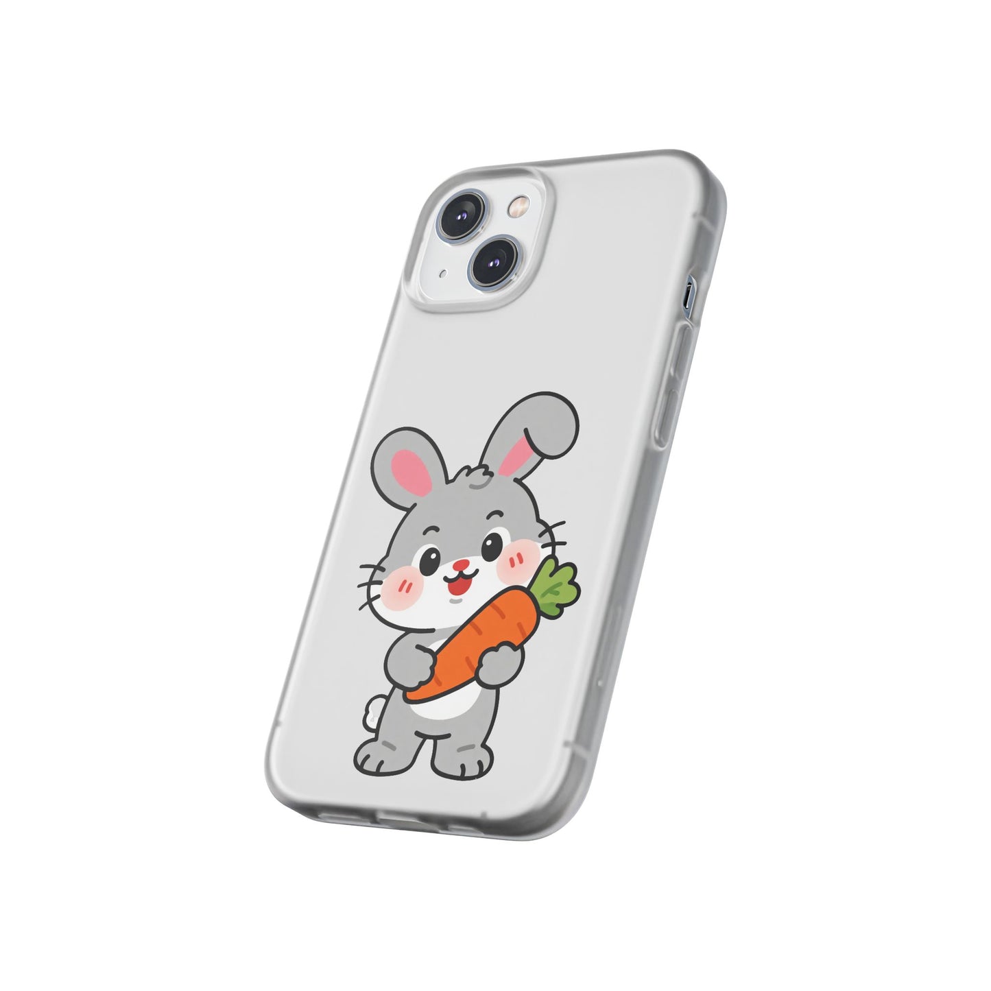 Playful Bunny Holding Carrot Phone Case – Soft, Charming Protective Cover