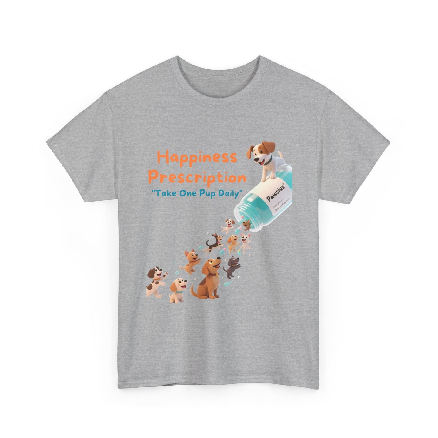 Prescription for Joy T-Shirt – Playful Dog Lover Tee with Cute Puppies and Positive Vibes