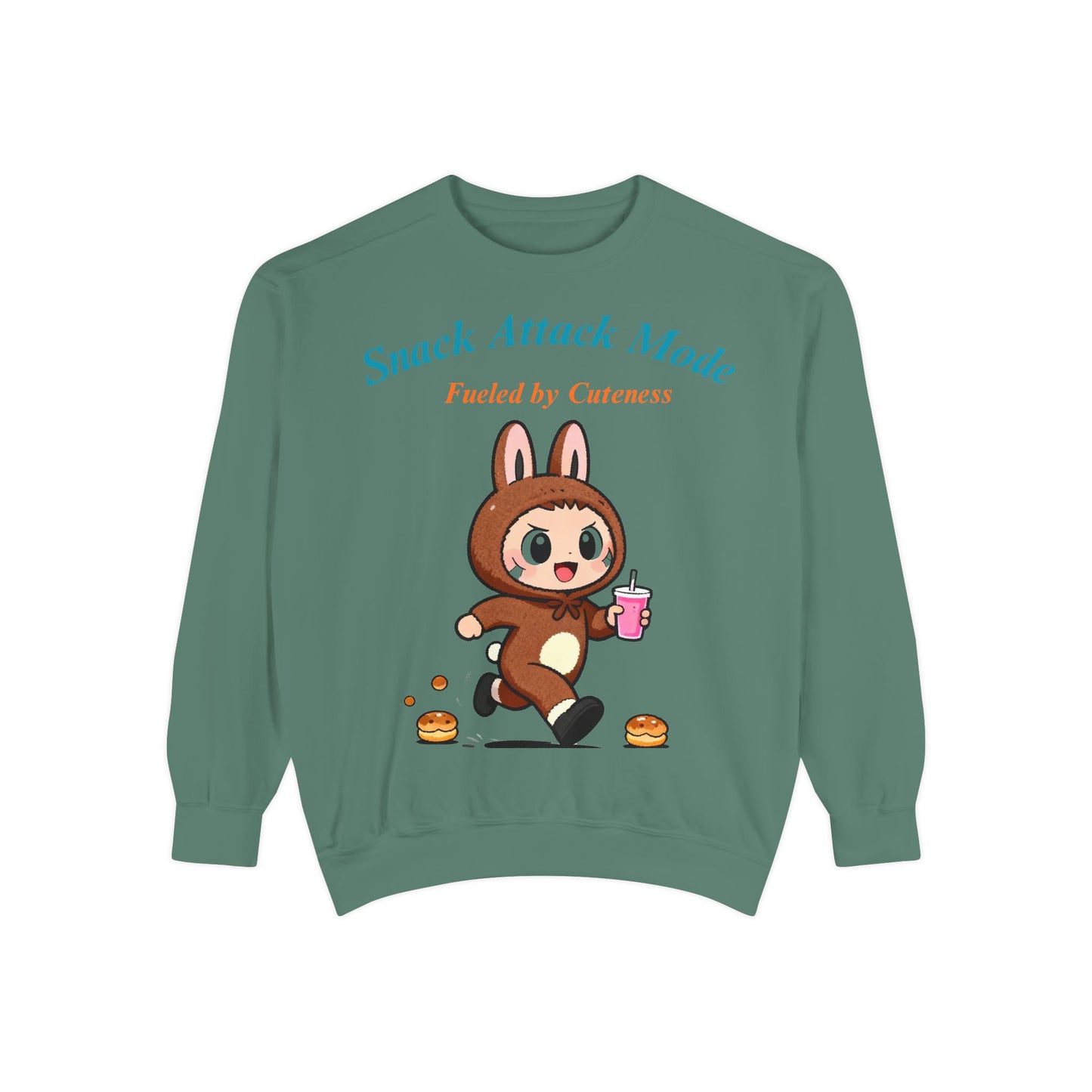 Kawaii Bunny Snack Lover Sweatshirt – Playful Costume Graphic Pullover for Cute Aesthetic Fans