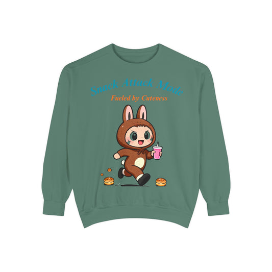 Kawaii Bunny Snack Lover Sweatshirt – Playful Costume Graphic Pullover for Cute Aesthetic Fans