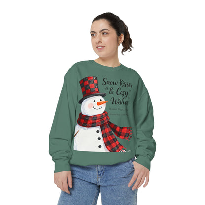 Warm Winter Plaid Snowman Sweatshirt – Cozy Holiday Crewneck for Christmas Cheer