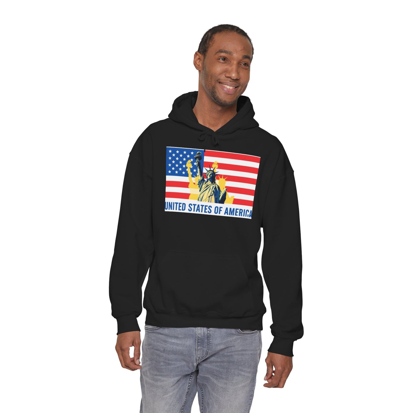 Custom Patriotic USA Flag Hoodie – Unisex Heavy Blend™ Sweatshirt | American Pride | Personalized Gift