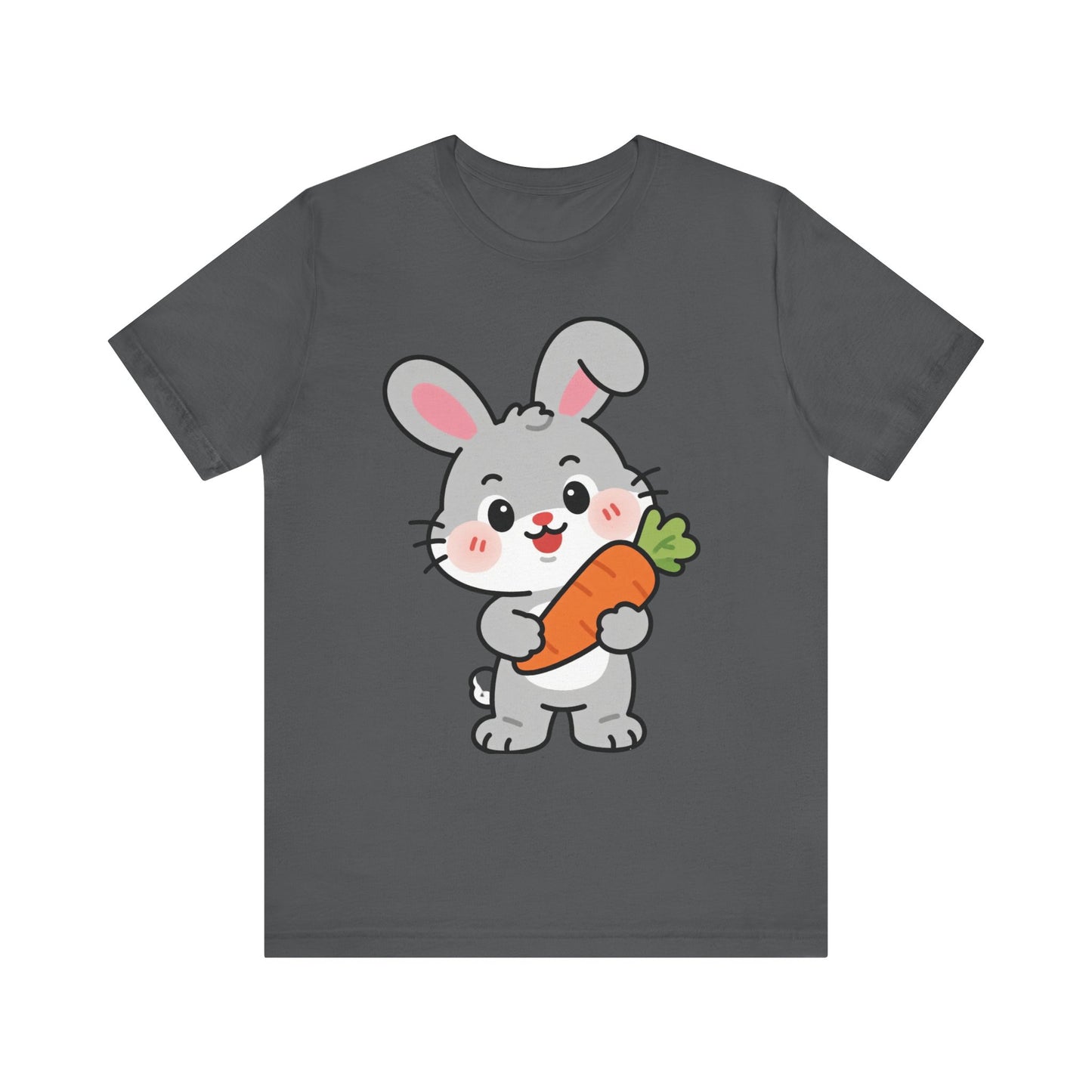 Sweet Bunny & Carrot Graphic Tee – Soft Pastel Rabbit Illustration Shirt