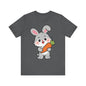 Sweet Bunny & Carrot Graphic Tee – Soft Pastel Rabbit Illustration Shirt