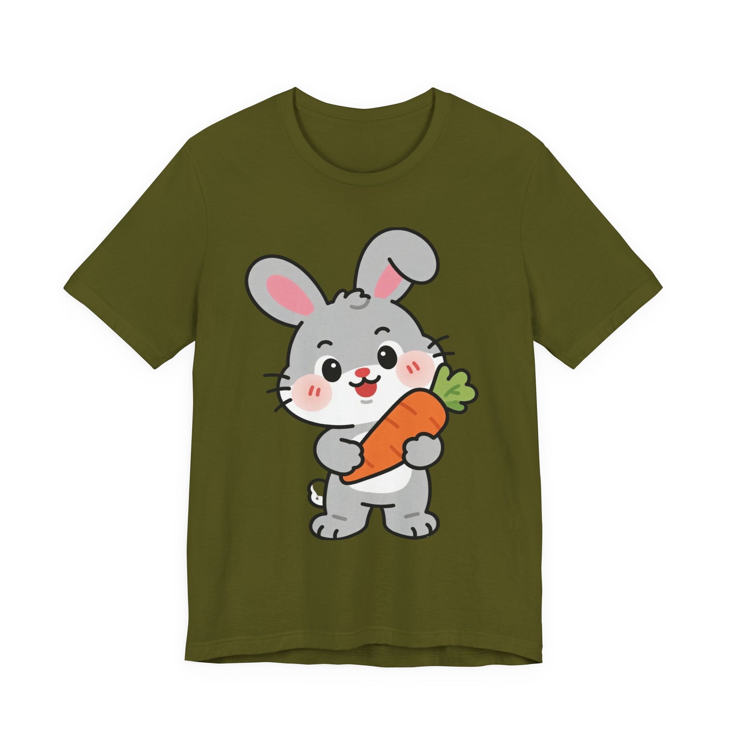 Sweet Bunny & Carrot Graphic Tee – Soft Pastel Rabbit Illustration Shirt