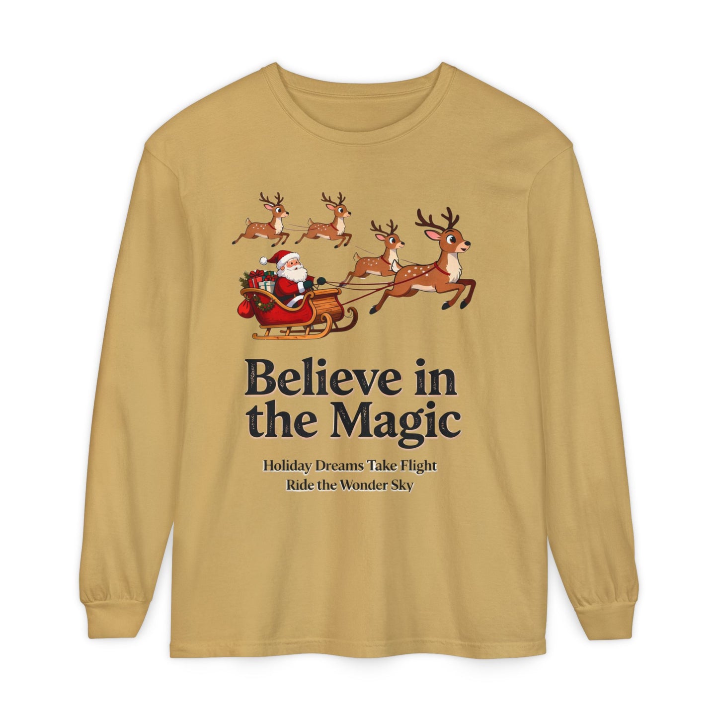 Holiday Spirit Long Sleeve Tee – Believe in the Magic of Christmas with Cozy Festive Style
