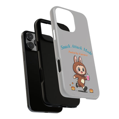 Bunny Bite Delight Phone Case – Cute Rabbit Snacking Design for Food Lovers