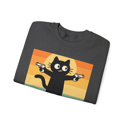 Claw Power Vintage Sweatshirt – Bold Cat Graphic with Retro Edge and Street Cool Vibe