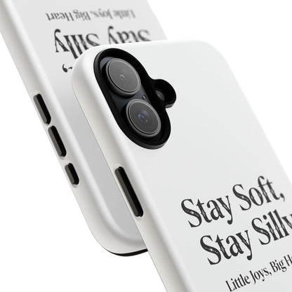 Orange Cat Aesthetic Phone Case – Stay Soft, Stay Silly | Custom Text Available | Little Joys, Big Heart