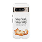 Orange Cat Aesthetic Phone Case – Stay Soft, Stay Silly | Custom Text Available | Little Joys, Big Heart