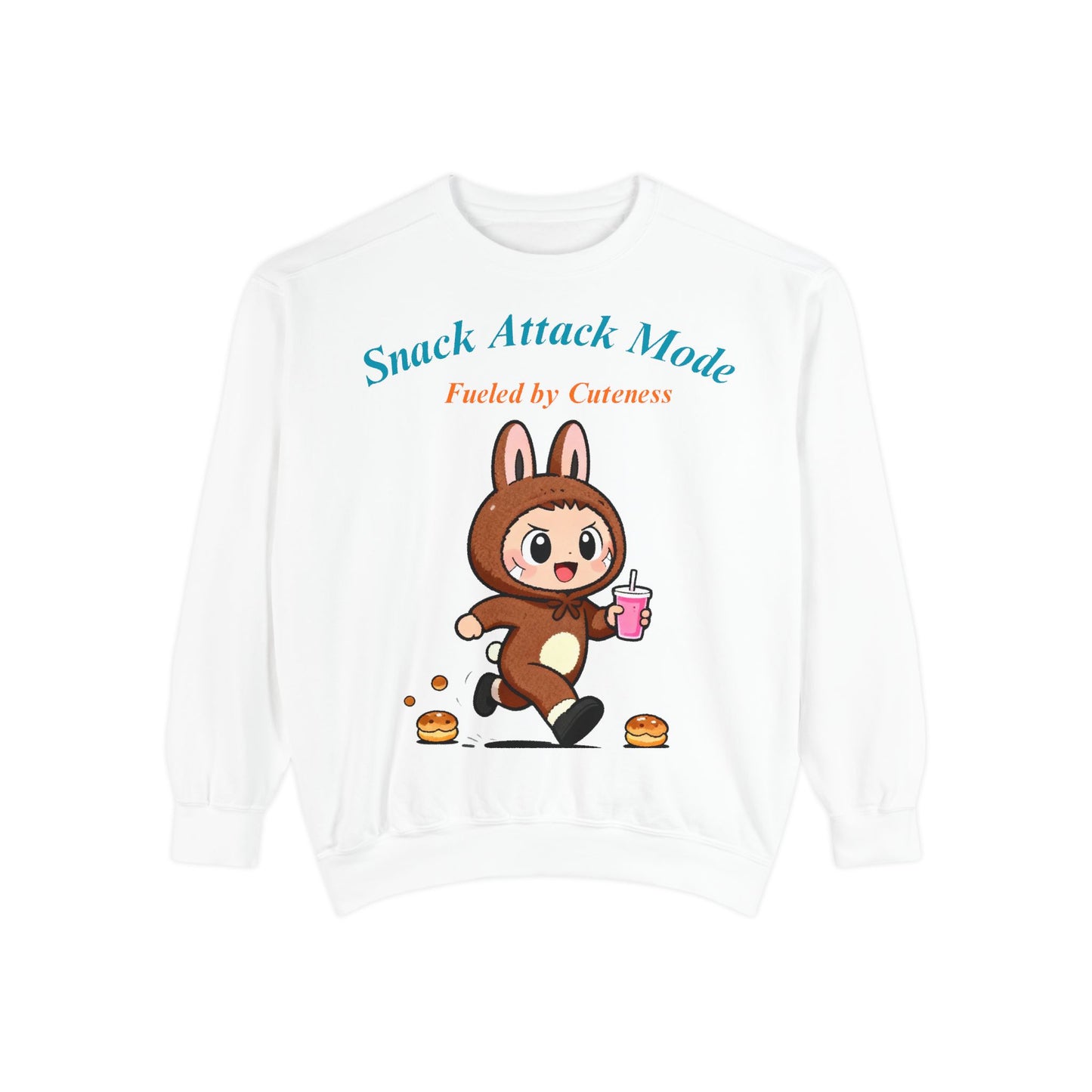 Kawaii Bunny Snack Lover Sweatshirt – Playful Costume Graphic Pullover for Cute Aesthetic Fans