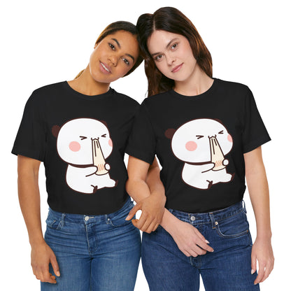 Cute Ramen Panda Tee – Whimsical Noodle Bowl Illustration Shirt